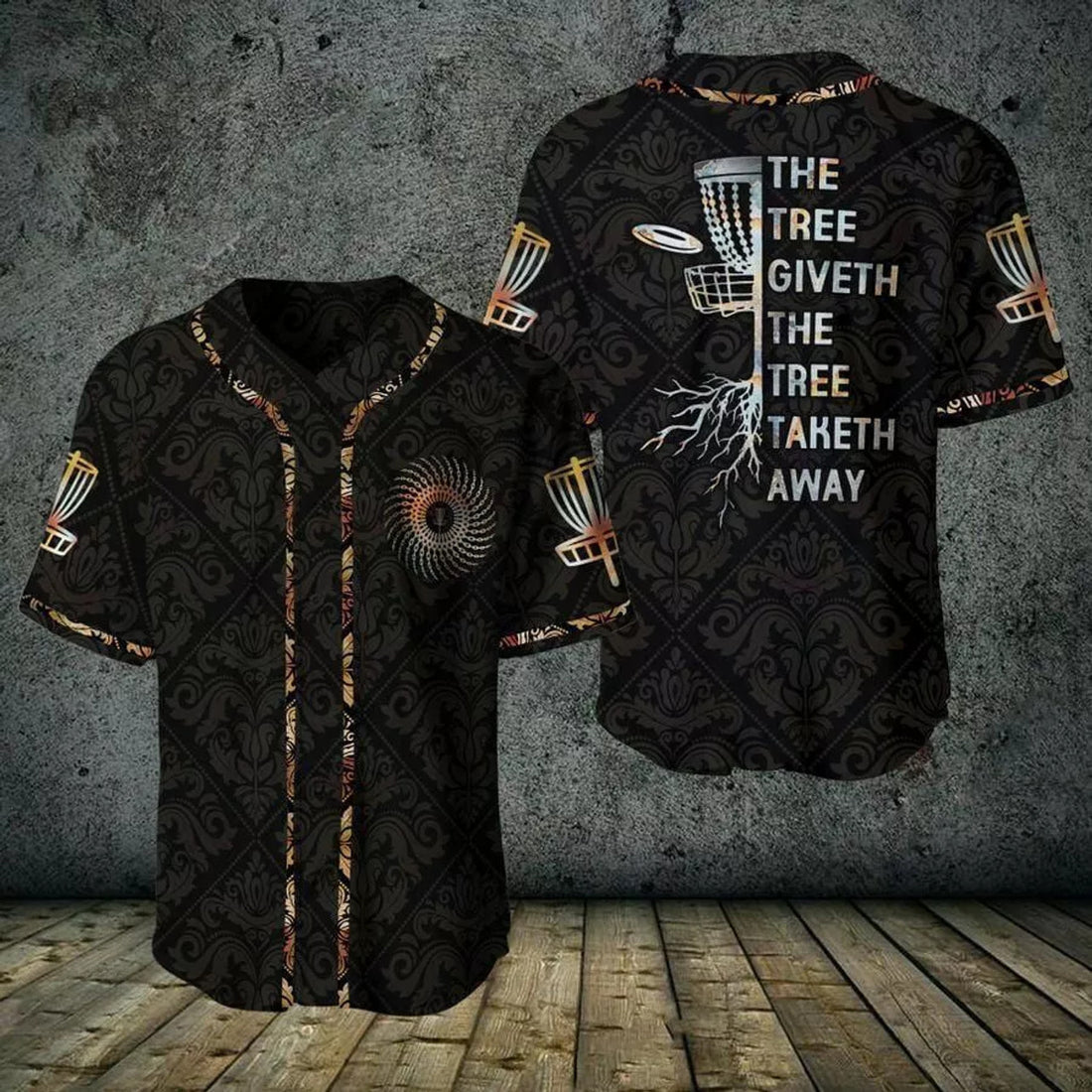 Disc Golf The Tree Giveth The Tree Taketh Away Baseball Jersey Shirt 3d s 5xl Me