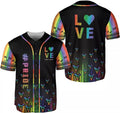 Custom Personalized LGBT Pride Baseball Jersey, Pride Hand LGBT Flag Jersey, Rainbow Les