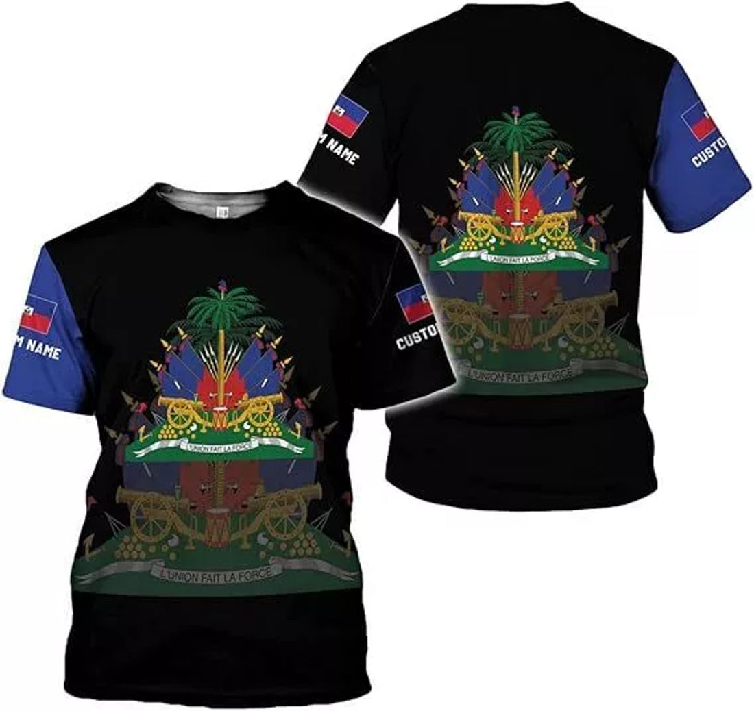 Custom Haiti Shirt Haitians Flag Pride Shirt Haiti Shirts for Men Haitian Pride 3D T-Shirt S- 5XL