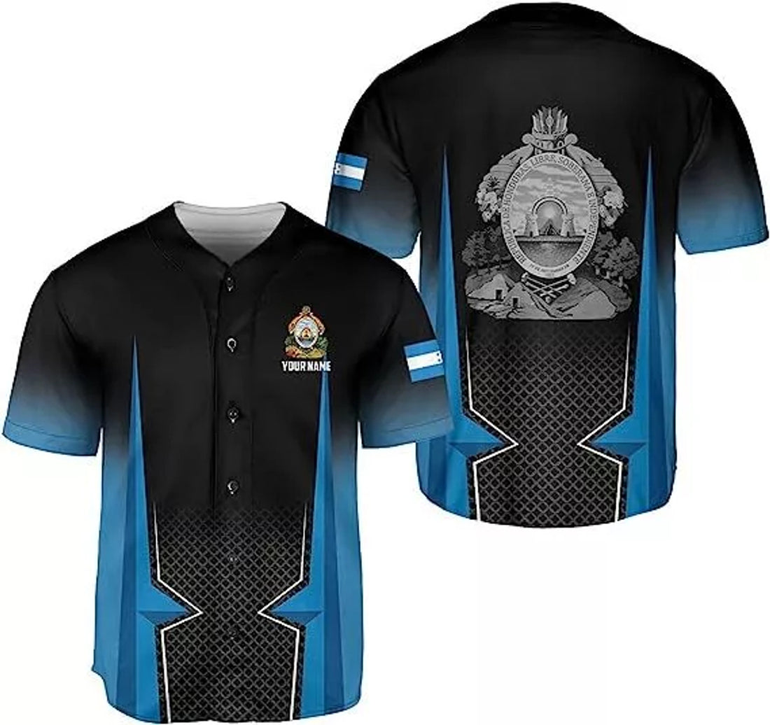 Custom Personalized Honduras Flag Baseball Jersey Shirt, Honduras Jersey Camisa Hondur