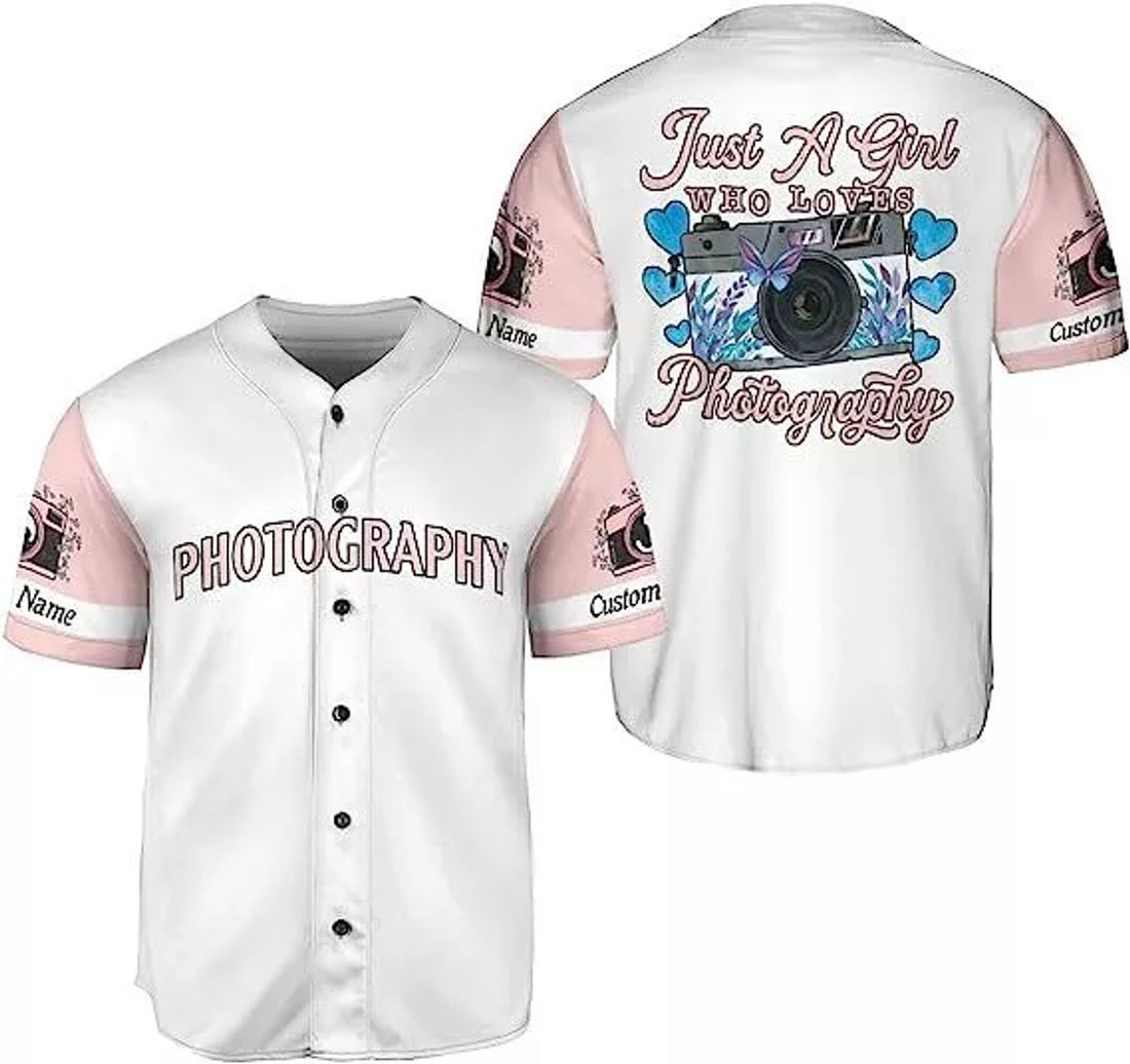 Custom Personalized Photography Jersey Shirts Photographer Baseball Jersey Shirt Photog