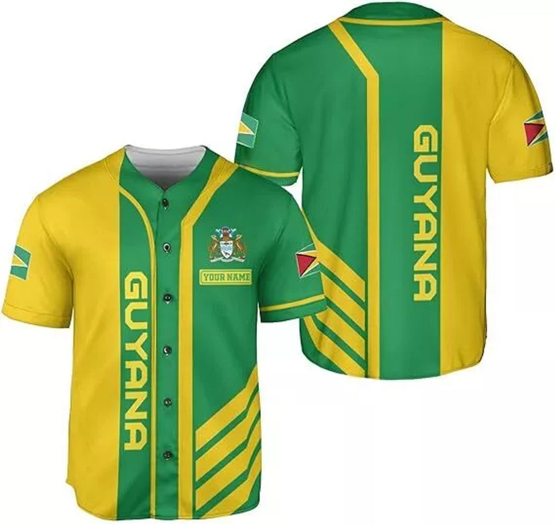 Custom Guyana Shirts Guyana Pride Baseball Jersey Guyanese Guyana Flag