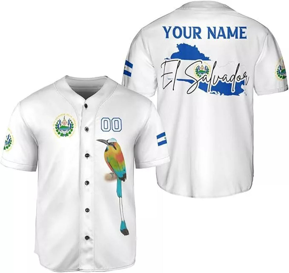 Custom El Salvador Baseball Jersey El Salvador Flag Shirt Salvadorans Pride