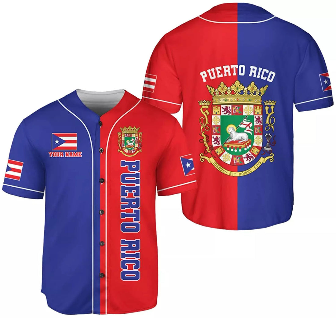 Custom Personalized Puerto Rico Puerto Rican Baseball Shirt Custom Team Name Puerto Baseball Jersey