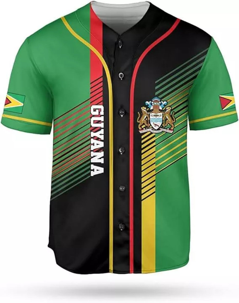 Custom Guyana Shirts Guyana Pride Baseball Jersey Guyanese Guyana Flag Jersey Shirt for