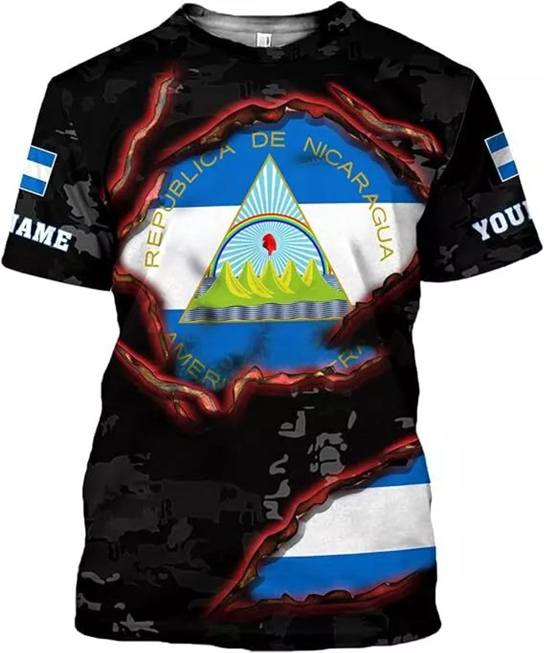 Custom Nicaragua Flag Shirts Nicaraguan Camisas T-Shirt