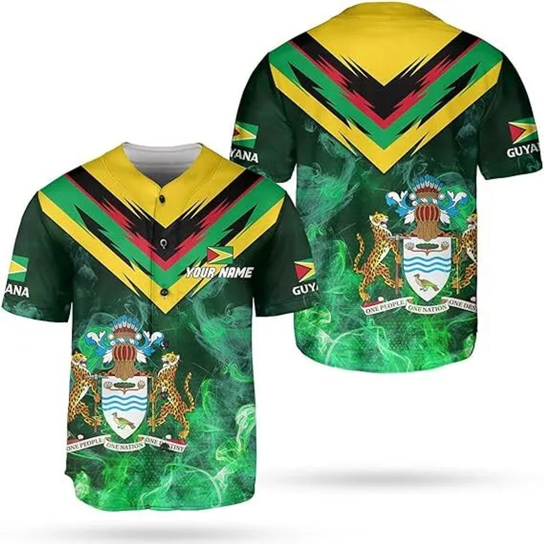 Custom Guyana Shirts Guyana Pride Baseball Jersey Guyanese Guyana Flag Jersey Shirt
