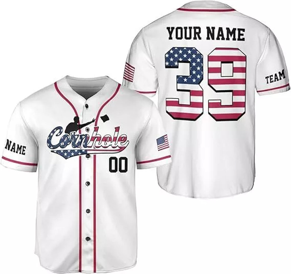 Custom Cornhole Baseball Jersey, Cornhole Toss Like A Boss Shirts Funny Cornhole