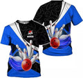 Customize Name Team Name Bowling Uniform Bowling Team Gift Unisex 3D T-shirt Size