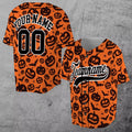 Custom Funny Halloween Pumpkin Bat Spider Pattern Gift 3D Baseball Jersey Size S-5XL