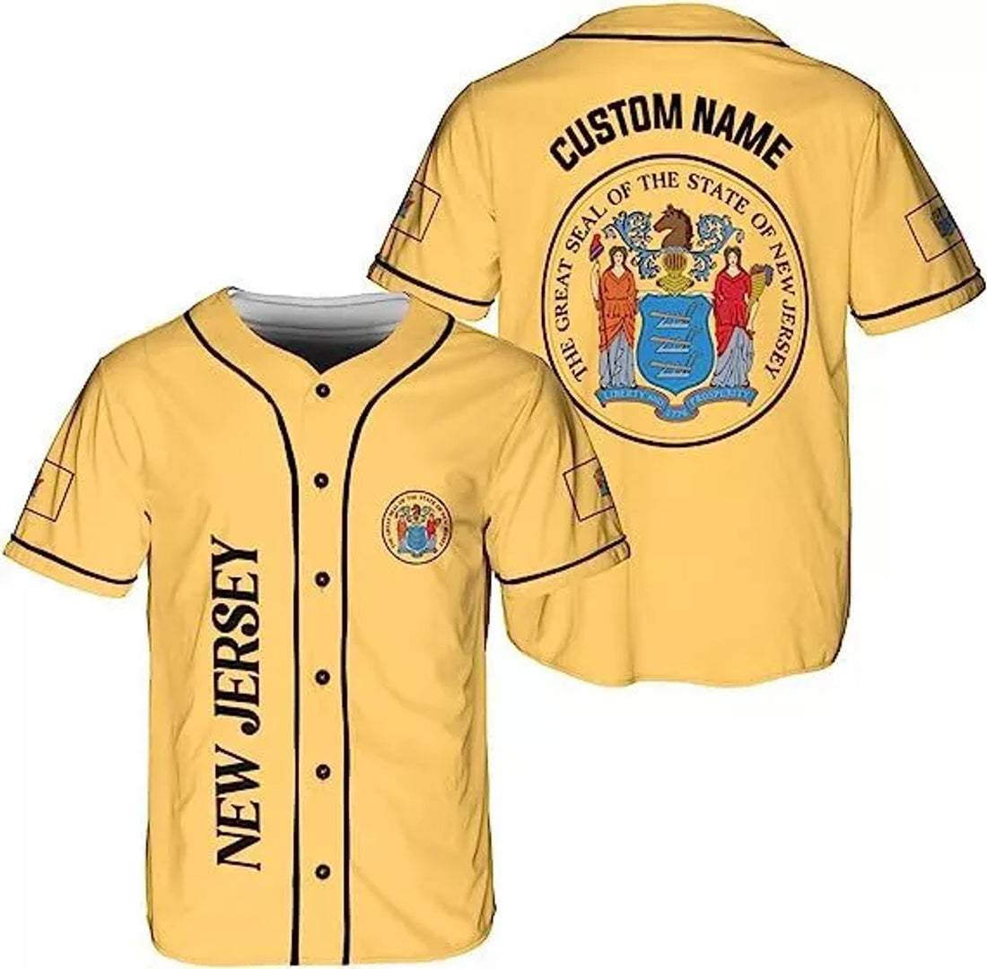Custom Personalized Name New Jersey Baseball Jersey Shirts NJ New Jersey State Shirts f