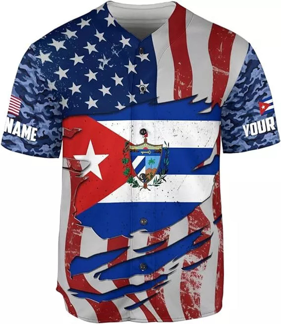 Custom Cuba Baseball Jersey Shirt Cuba Flag Pride Jersey Cuba Jerseys