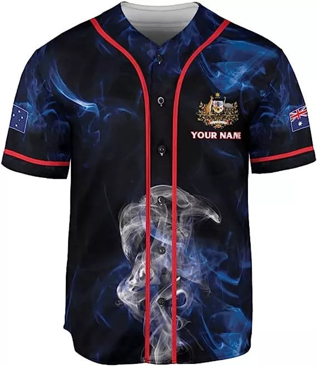 Custom Personalized Australia Baseball Jersey Shirt, Australia Flag Australian Kangaroo