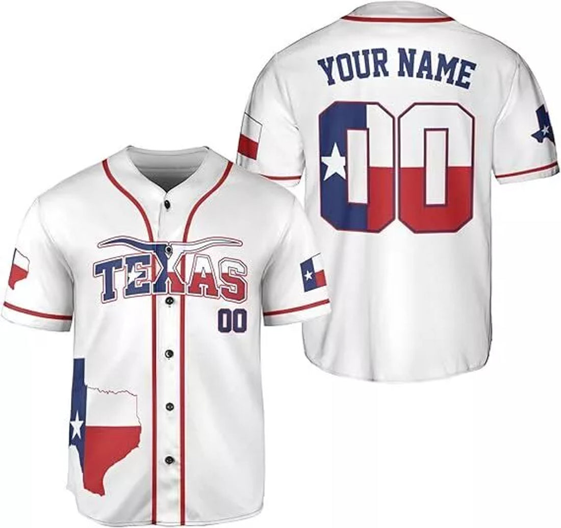 Custom Texas Baseball Jersey Proud Texas Jersey Men State of Texas Flag Shirts