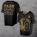 Custom Number And Name Freemasonry Prince Hall 357 F&AMBaseball Jersey Shirt Size S-5XL