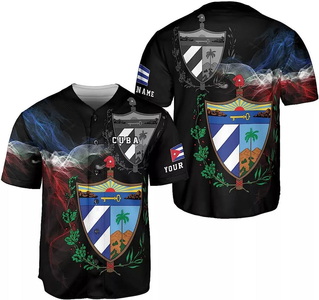 Custom Cuba Baseball Jersey Shirt, Cuba Flag Jersey Cuban Jersey for Men