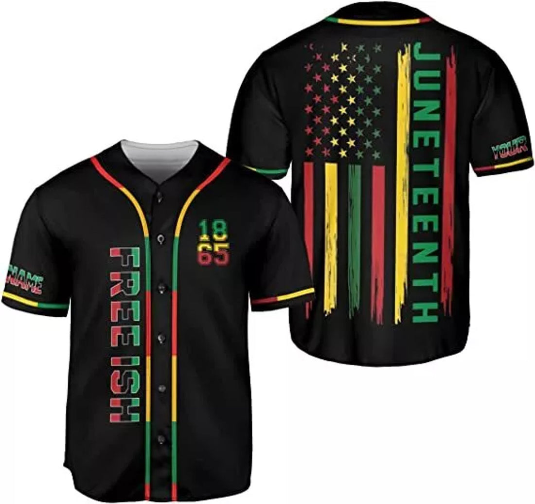 Custom Personalized Juneteenth Baseball Jersey Freeish Since 1865 Juneteenth Flag Shirt
