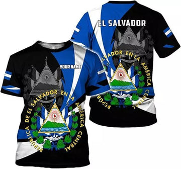 Custom El Salvador Flag Shirt for Men Women, El Salvador T-Shirts 3D