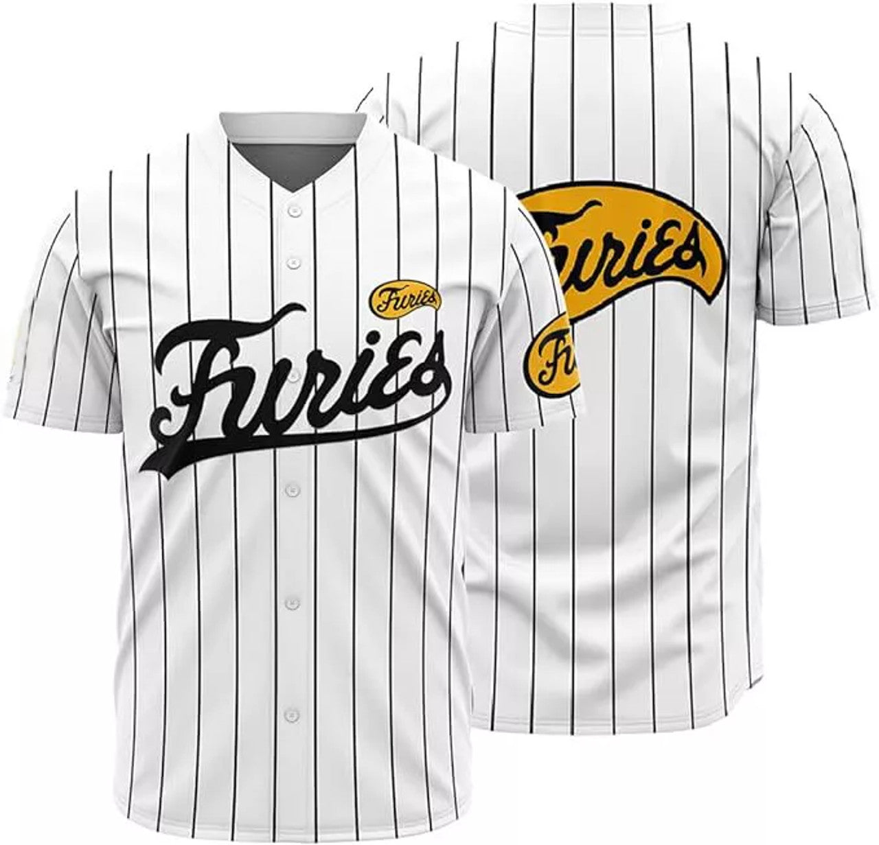 Custom Vintage Warriors Furies Baseball Jersey Hip Hop Stitched White Custom Name