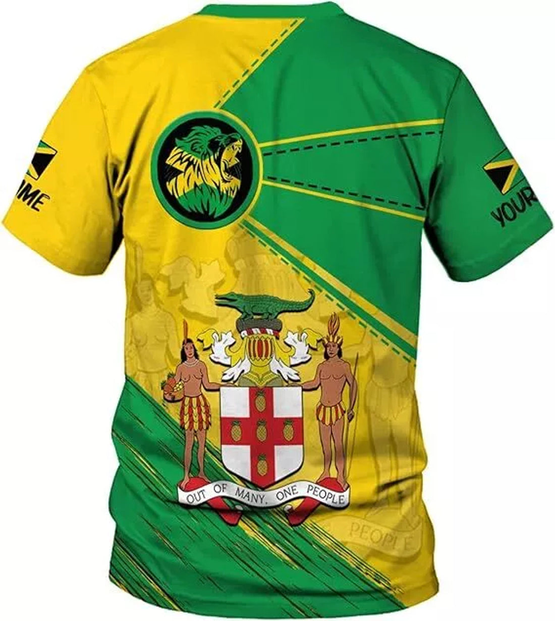Custom Jamaica Flag Lion Shirt for Men Women Jamaican Pride 3D T-Shirt