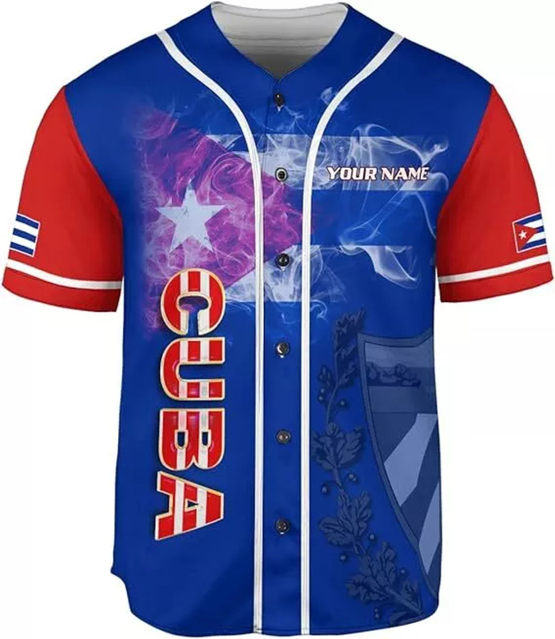 Custom Cuba Baseball Jersey Shirt Cuba Flag Pride Jersey Cuba Jerseys for Men