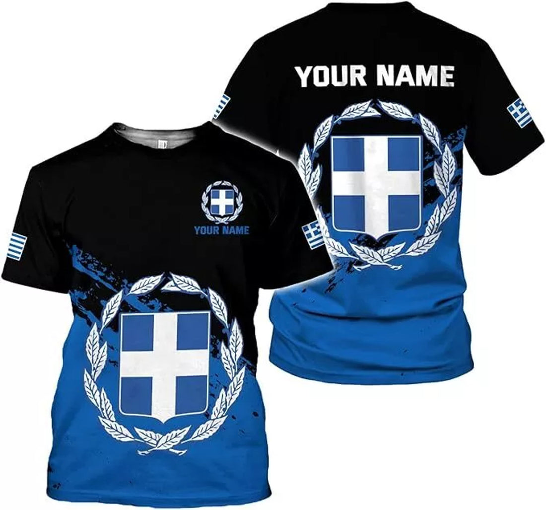 Custom Greece Shirt Greek Pride Clothes Greek Flag Clothing Greece T-Shirt Gifts