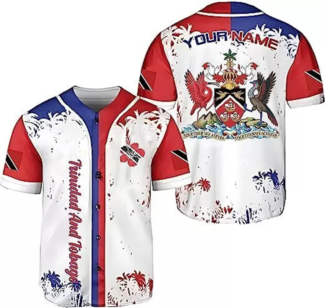 Custom Personalized Name Trinidad and Tobago Proud Baseball Jersey Shirt S-5XL Trinida
