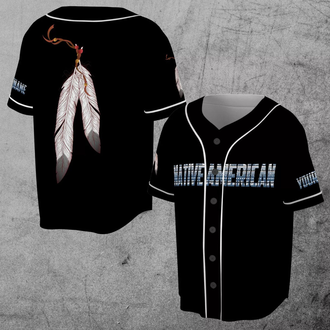 Custom Leather Prayer Native American Symbol Indigenous 3D Baseball Jersey Size S-5XL