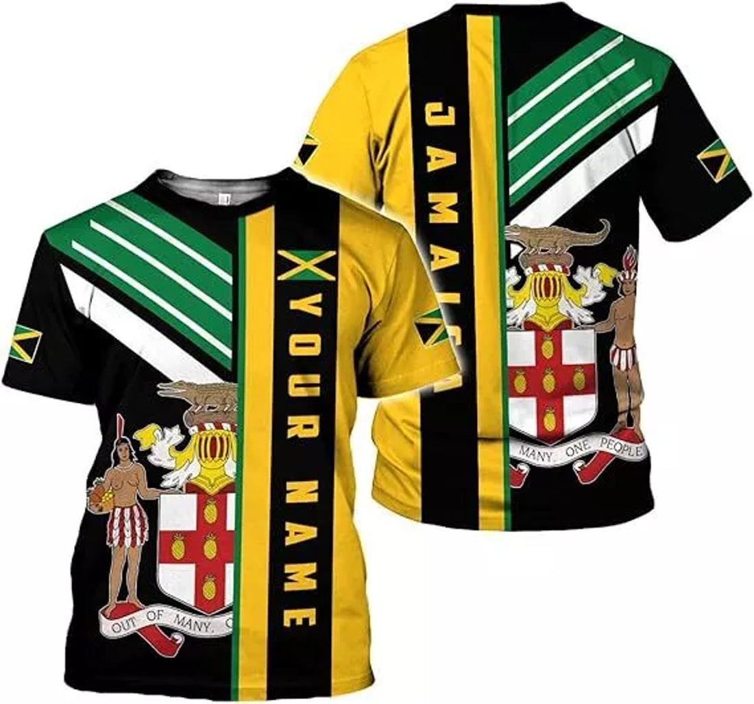 Custom Jamaica Flag Lion Shirt for Men Women Jamaican Pride T-Shirt