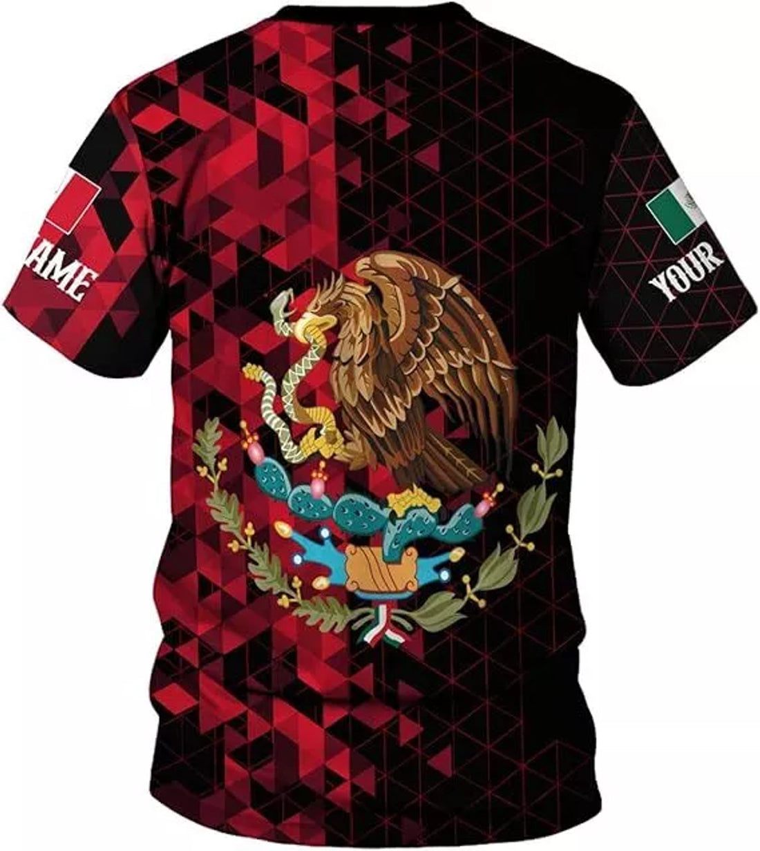 Custom Mexico Shirts for Men Mexican Shirts 3D Mexican Flag T-Shirt Mexico Flag