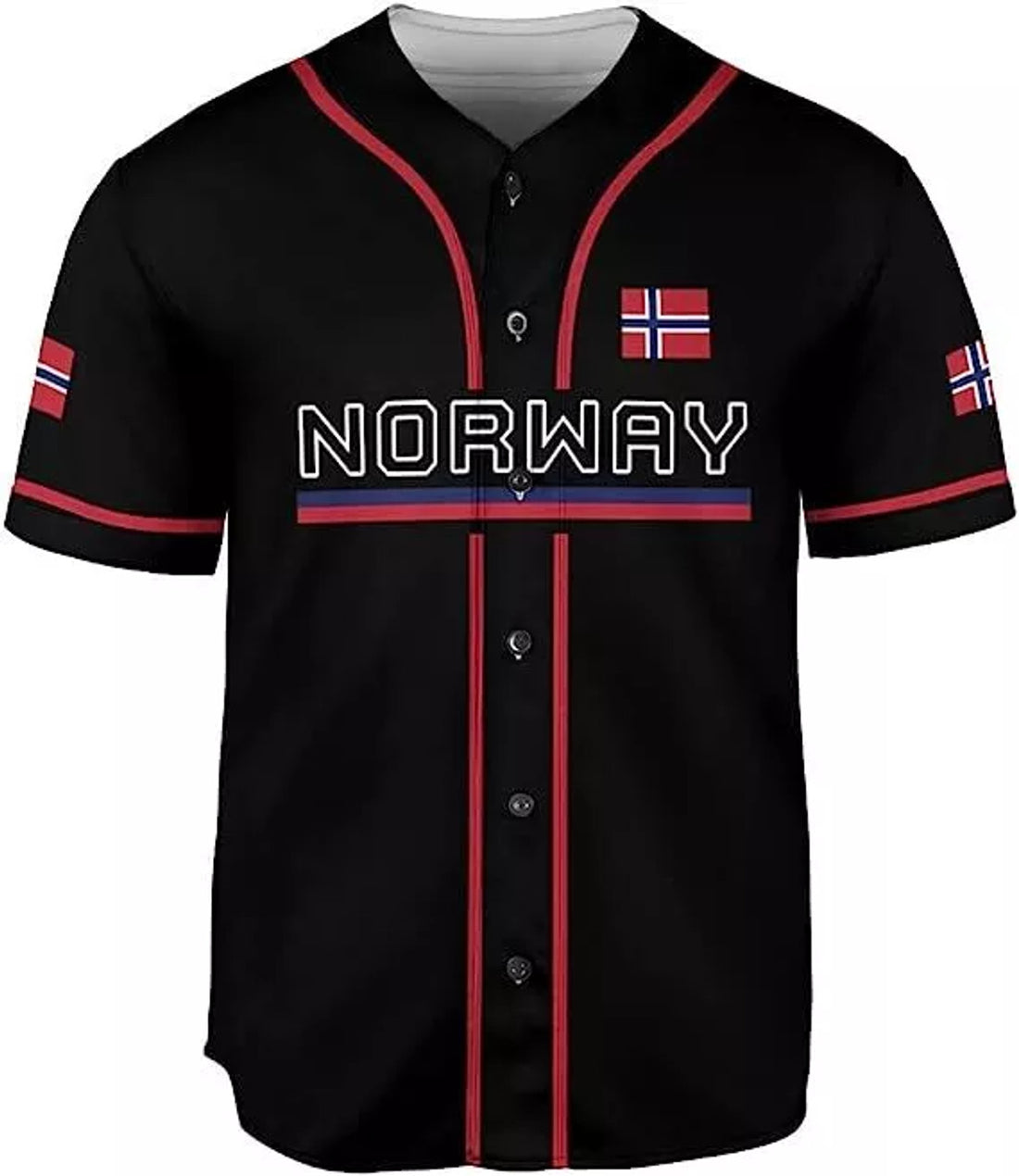 Custom Norway Baseball Jersey Shirt, Norwegian Pride Flag Roots Norwegian