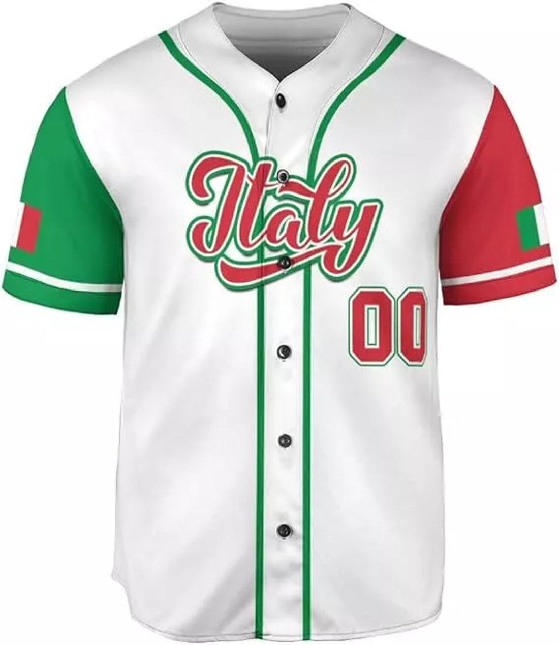 Custom Italia Baseball Jersey for Men, Italian Jersey Shirt Italia Pride Flag