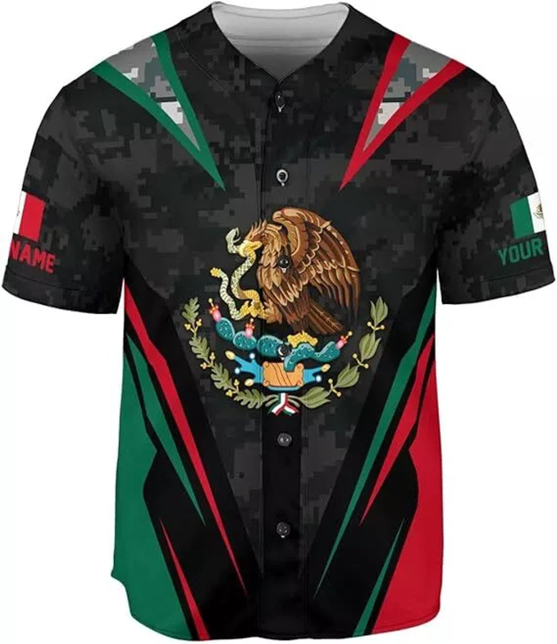 Custom Mexico Flag Baseball Jersey Soccer Shirt Men Women Mexican Jersey