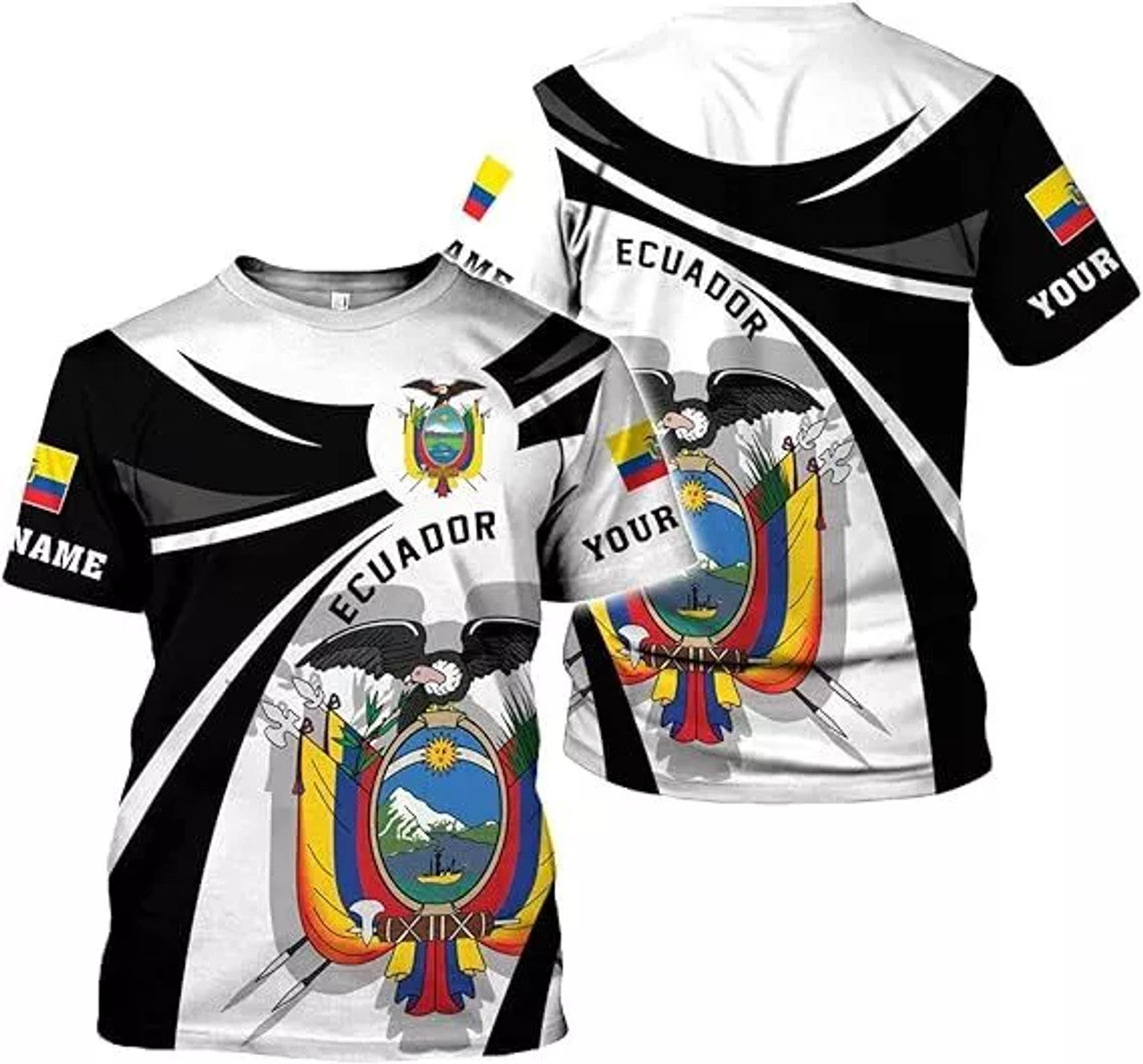 CustomEcuador Shirt 3D, Ecuador Ecuadorian Flag Pride Gift T-Shirt, Ecuador Shirts for