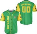 Custom Guyana Shirts Guyana Pride Baseball Jersey Guyanese Guyana Flag Jersey