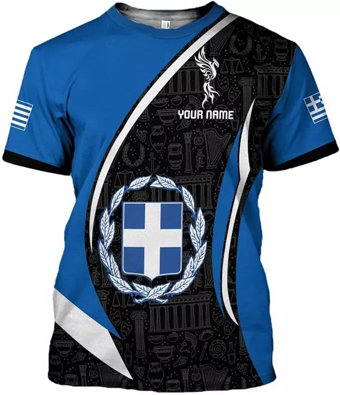 Custom Greece Shirts for Men Greece Flag Shirt Greek Lovers T-Shirt Greece Greek