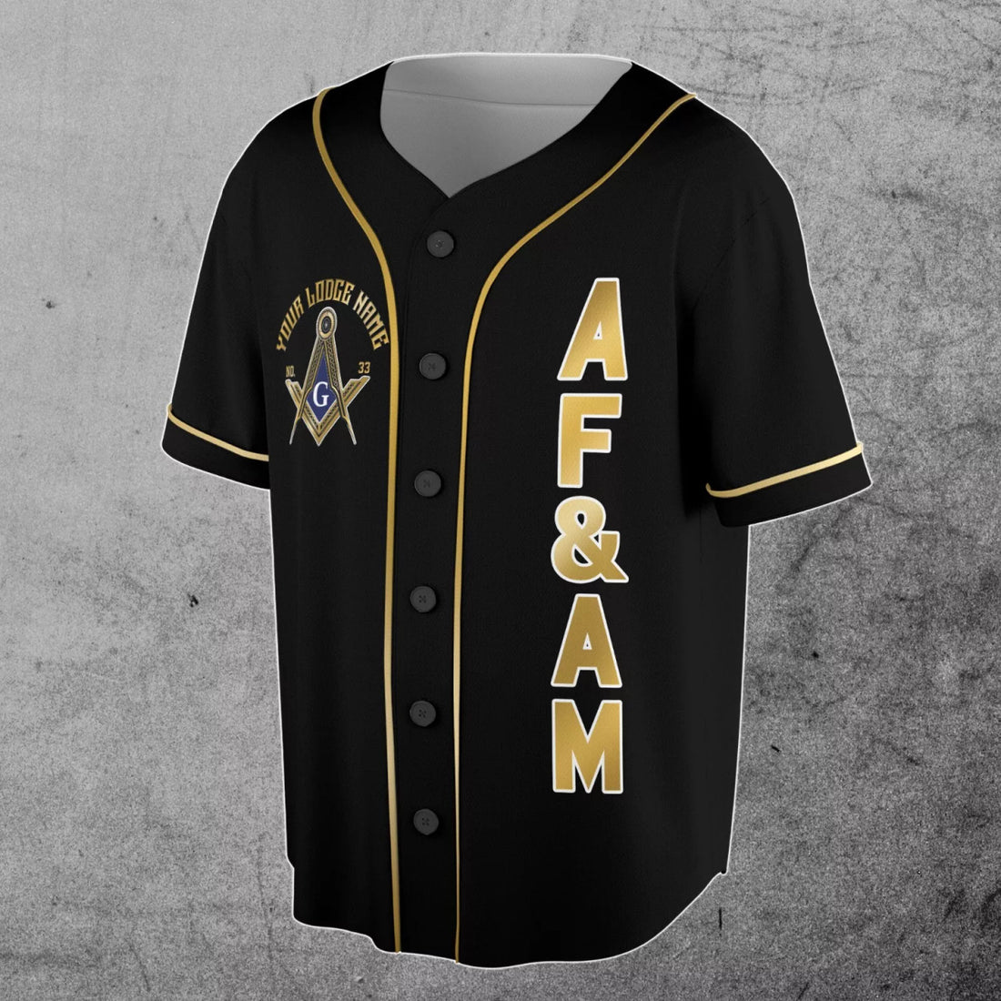 Custom Name Logde Name AF&AM Masonic Freemasonry3D Baseball Jersey Size S-5XL