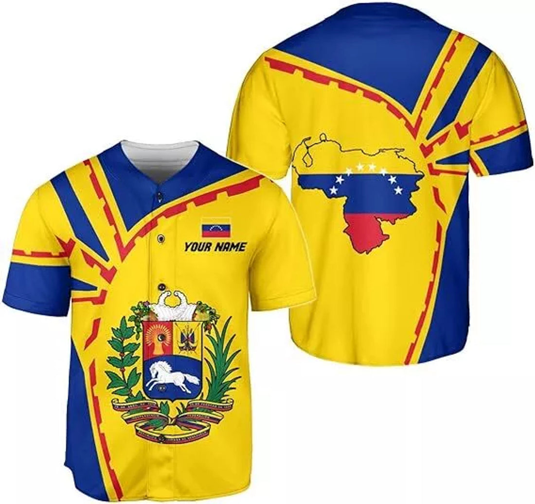 Custom Venezuela Baseball Jersey, Camisa De Venezuela, Venezuela Shirt