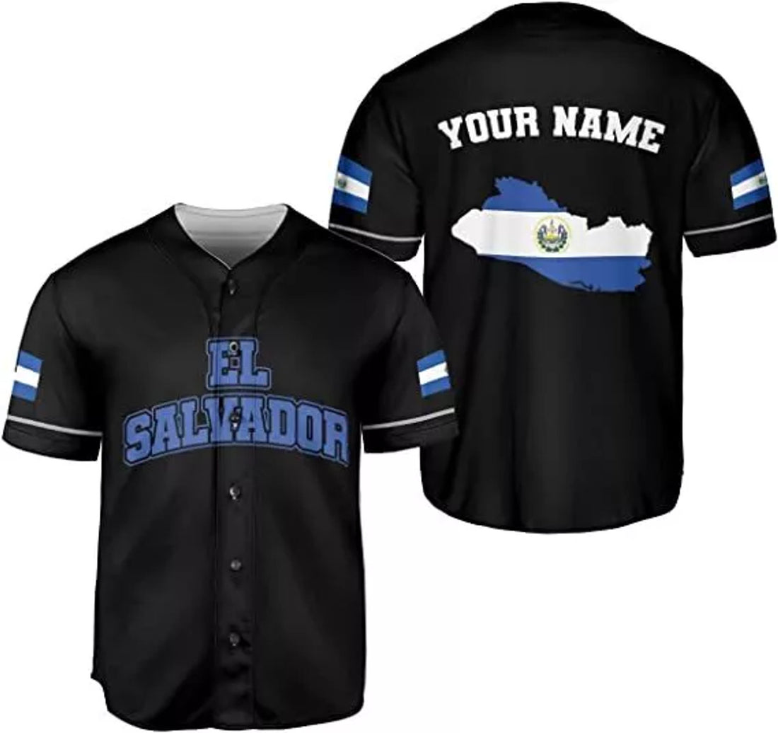 Custom Personalized El Salvador Proud AOP Baseball Jersey, Unisex XS-5XL, El Salvador Je