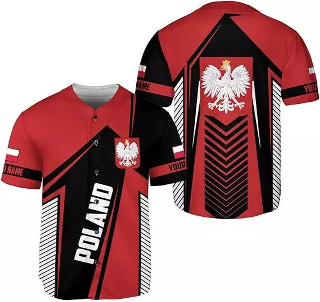 Custom Poland Baseball Jersey Shirt Women & Men, Polska Tshirt