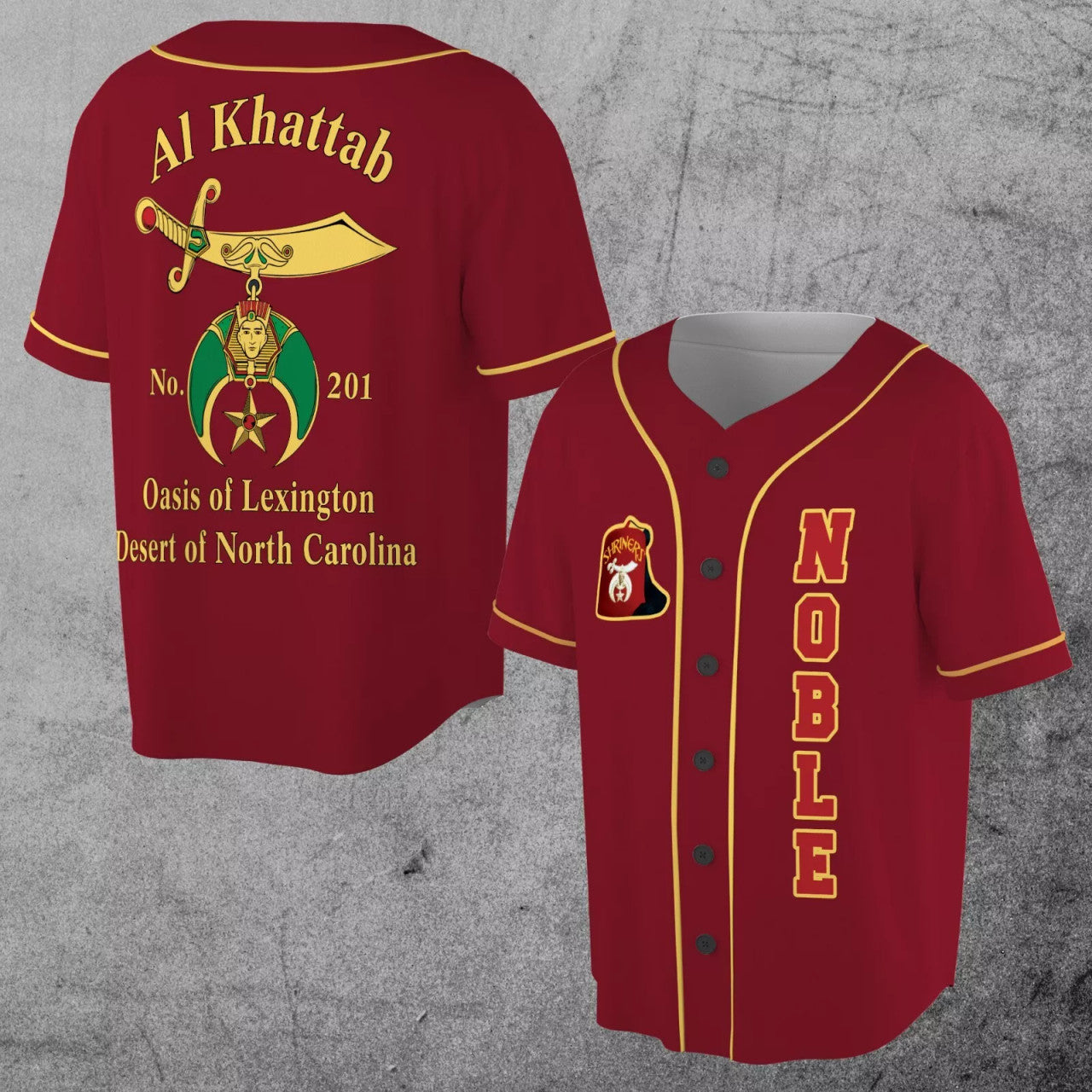 Custom Personalized Shriners Temle Name Nobles Masonic 3D Baseball Jersey Size S-5XL
