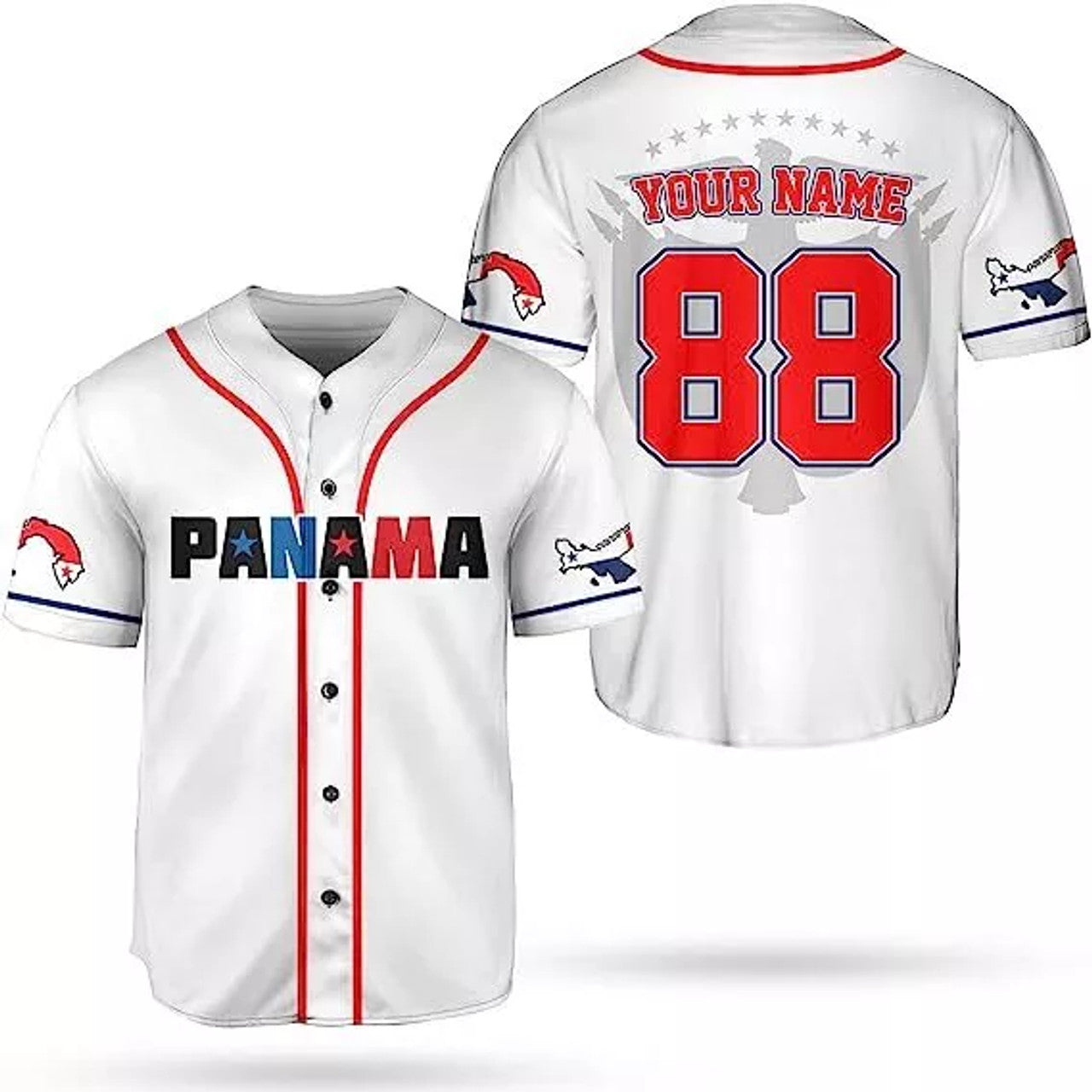 Custom Name Panama Baseball Jersey Camisa Shirt, Panamanian Flag Jersey