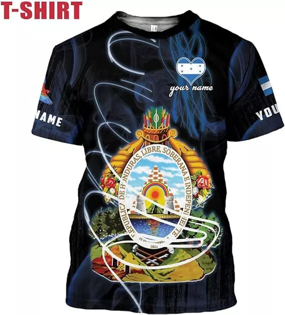 Custom Honduras Shirt 3D Camisa Honduras Hombres Honduras Shirts Men Women