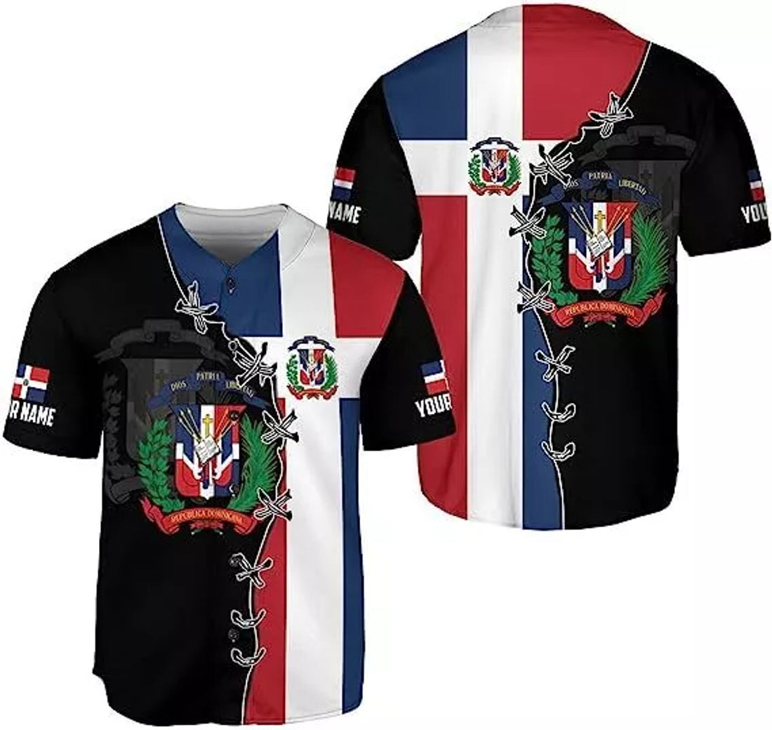 Custom Personalized Dominican Republic Baseball Jersey Shirt,Team Name Republic Dominic