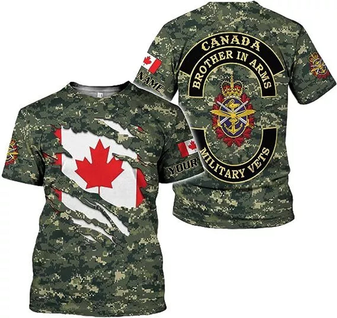 Custom Personalized Name Canada Shirt 3D, Canadian T-Shirt for Men and Women, Canadian
