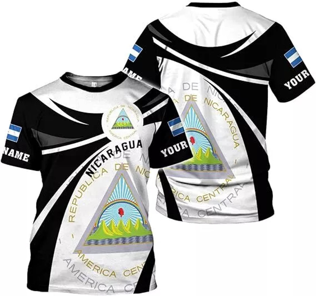 Custom 3D Nicaragua Flag Shirts Nicaraguan Camisas T-Shirt