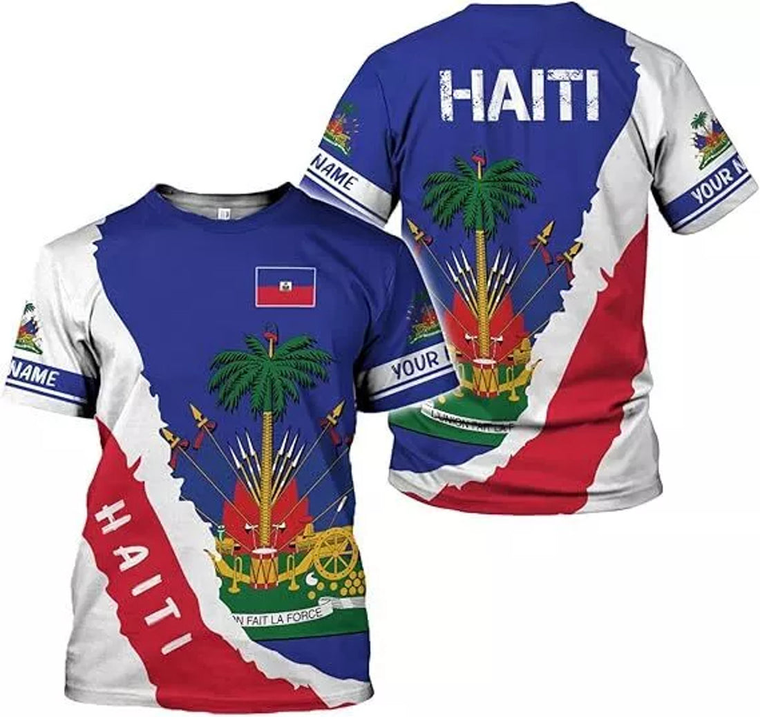 Custom Haiti Shirt Haiti T-Shirt Haiti Shirts for Men Women Haitian Pride 3D T-Shirt