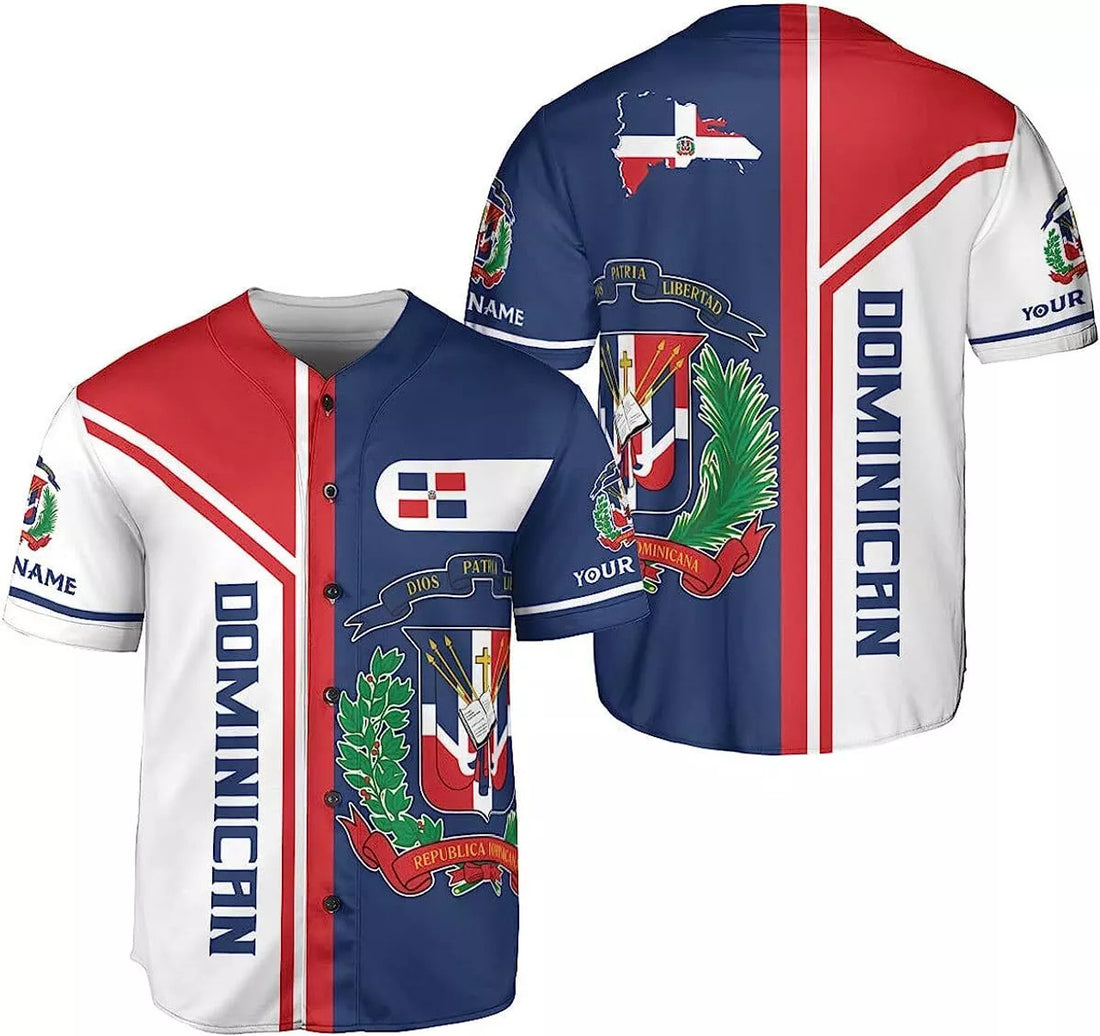Custom Name Dominican Republic Baseball Jersey Shirt Team Name Republic Dominic