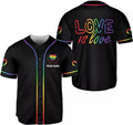 Custom Personalized Name LGBT Love Pride Baseball Jersey Shirt, LGBT Rainbow Sh