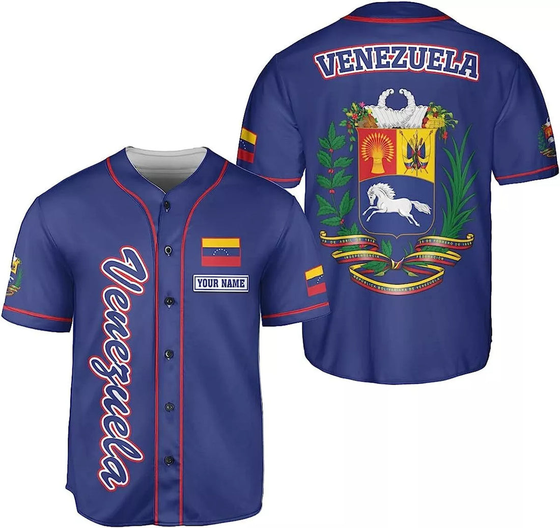 Custom Personalized Name Venezuela Baseball Jersey Shirt, Venezuela Jersey for Men and